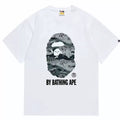 BAPE Style Urban Grey Camo Big Ape Head Short-Sleeve Tee - White