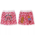 BAPE Style Camo Shark Casual Shorts - Pink