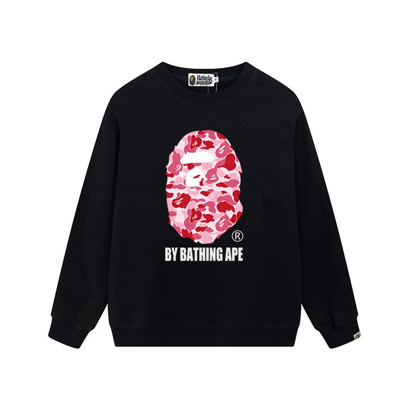 BAPE Pink Camo Ape Head Graphic Crewneck Sweatshirt