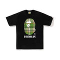BAPE Style Tartan Plaid Big Ape Head Short-Sleeve Tee - Black/Green