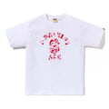 BAPE Style Camo Ape Head Arch Logo Short-Sleeve Tee - White/Pink