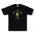 BAPE Style Camo Ape Head Arch Logo Short-Sleeve Tee - Black/Classic Green