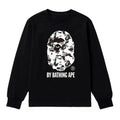 BAPE Style "BY BATHING APE" Camo Ape Head Long-Sleeve Tee - Black/Monochrome Camo