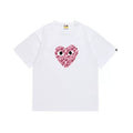 BAPE x PLAY Style Camo Heart Short-Sleeve Tee - White/Pink