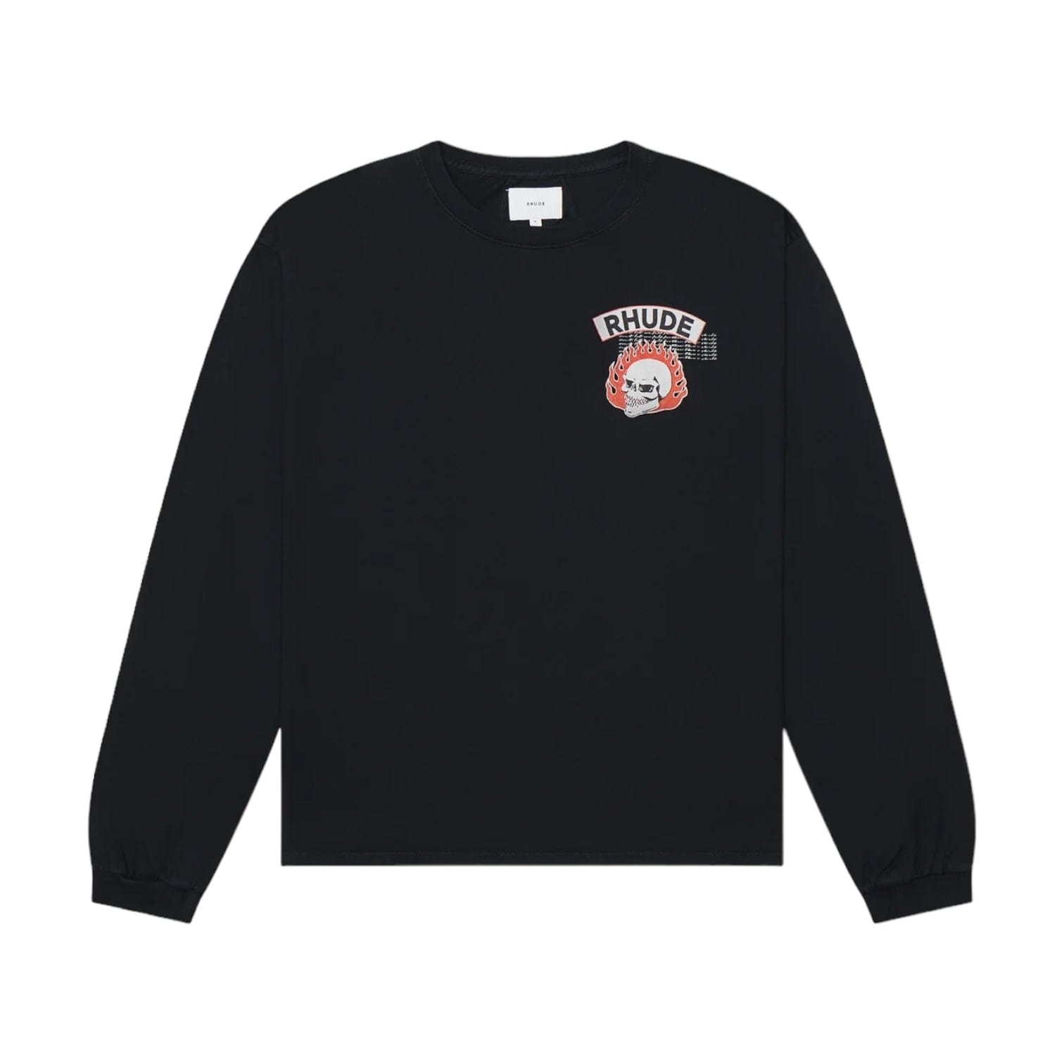Rhude 92 Rally Long Sleeve Tee Shirt Vintage Black
