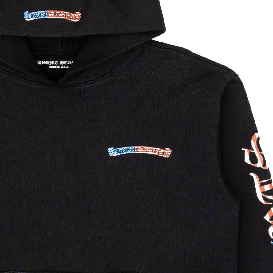 Chrome Hearts x Matty Boy USA Scroll Logo Hooded Sweatshirt Black Multi Pre-Owned