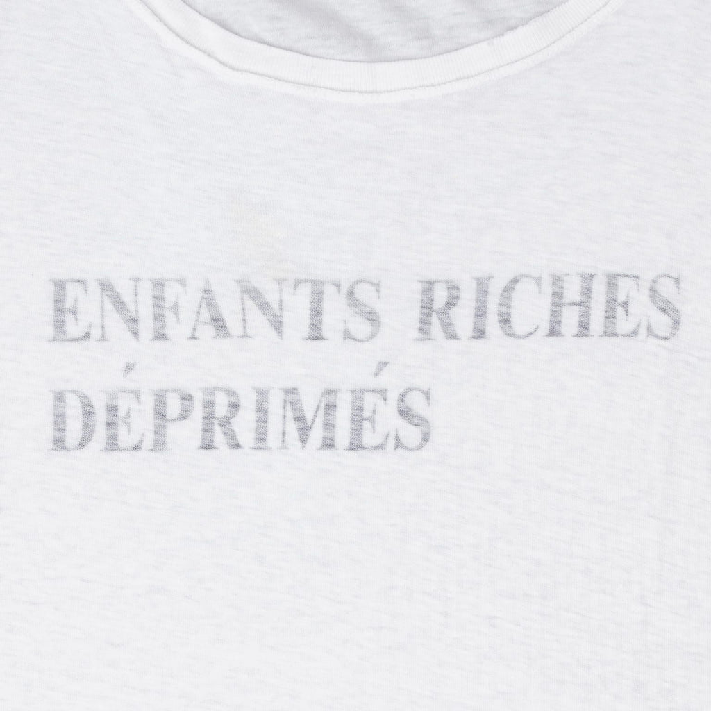 Enfants Riches Déprimés Classic Logo Short Sleeve Tee Shirt Faded White Black