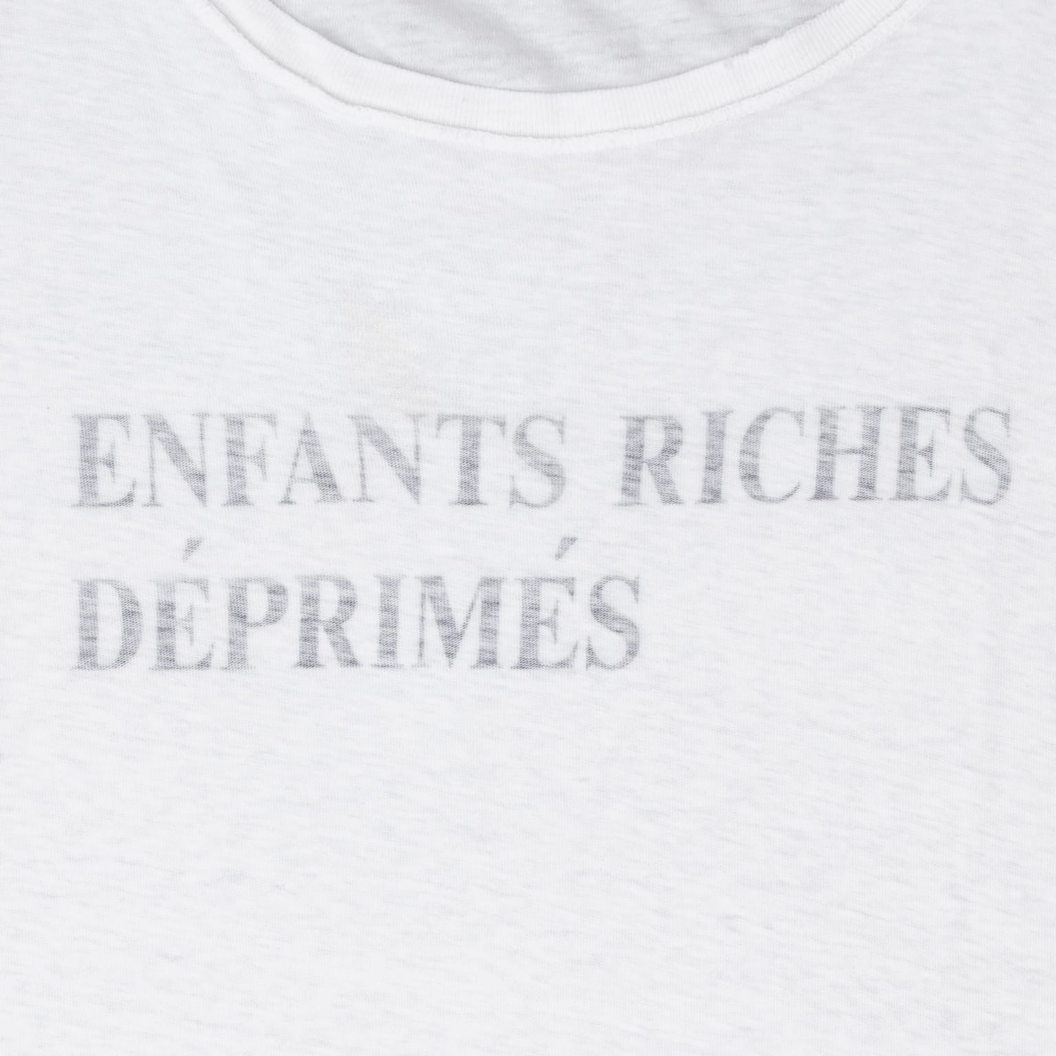 Enfants Riches Déprimés Classic Logo Short Sleeve Tee Shirt Faded White Black