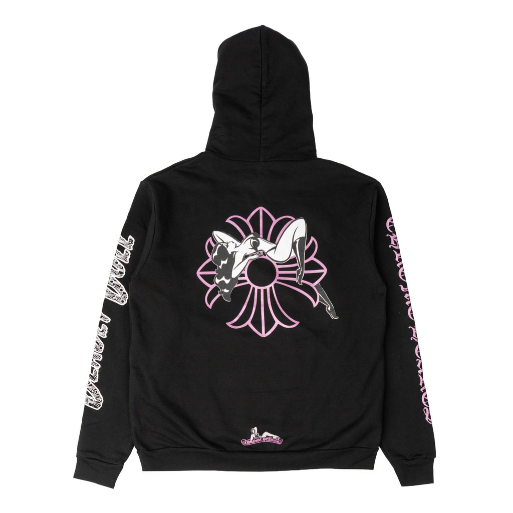 Chrome Hearts x Deadly Doll Online Exclusive Plus Logo Hooded Sweatshirt Black Pink Multi