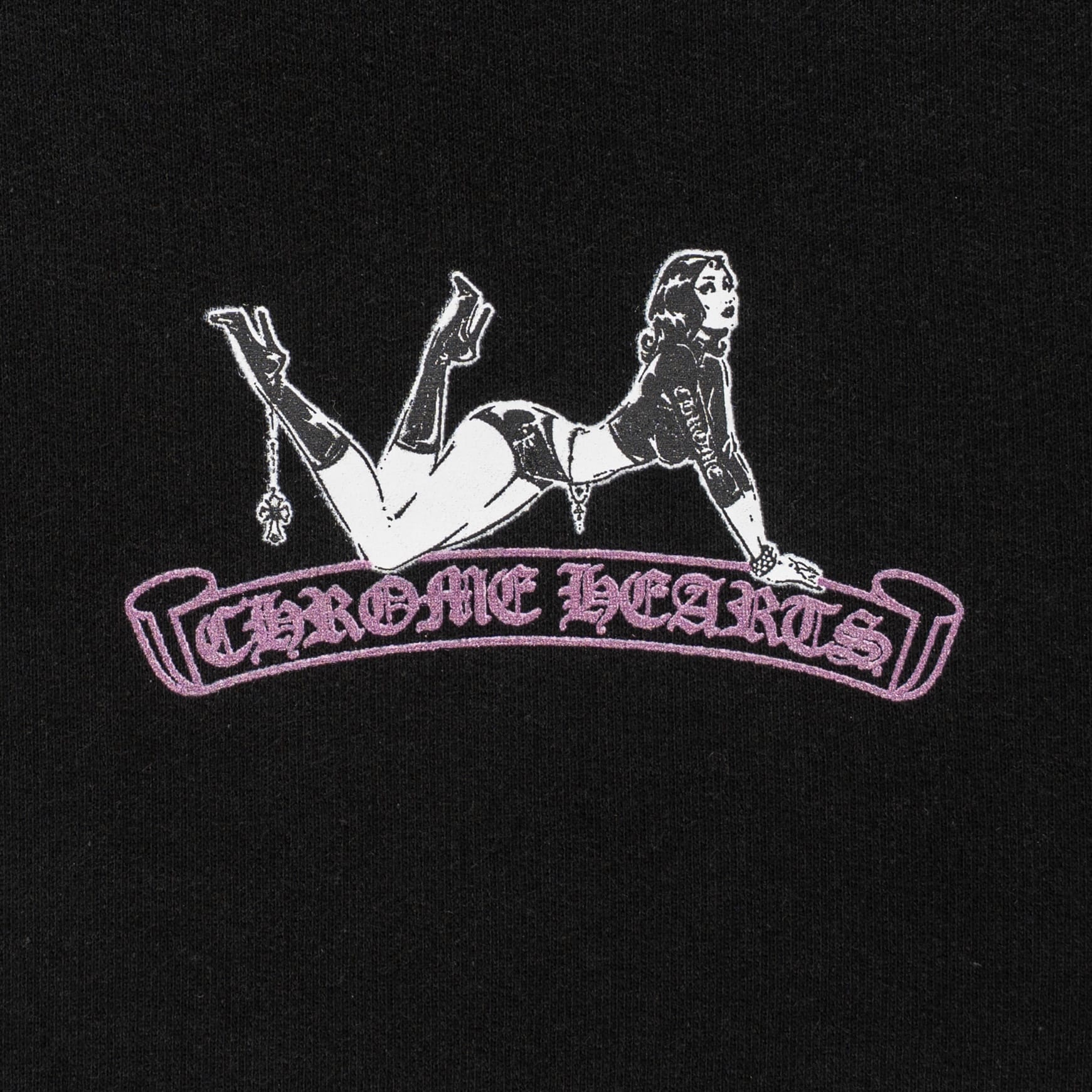 Chrome Hearts x Deadly Doll Online Exclusive Plus Logo Hooded Sweatshirt Black Pink Multi