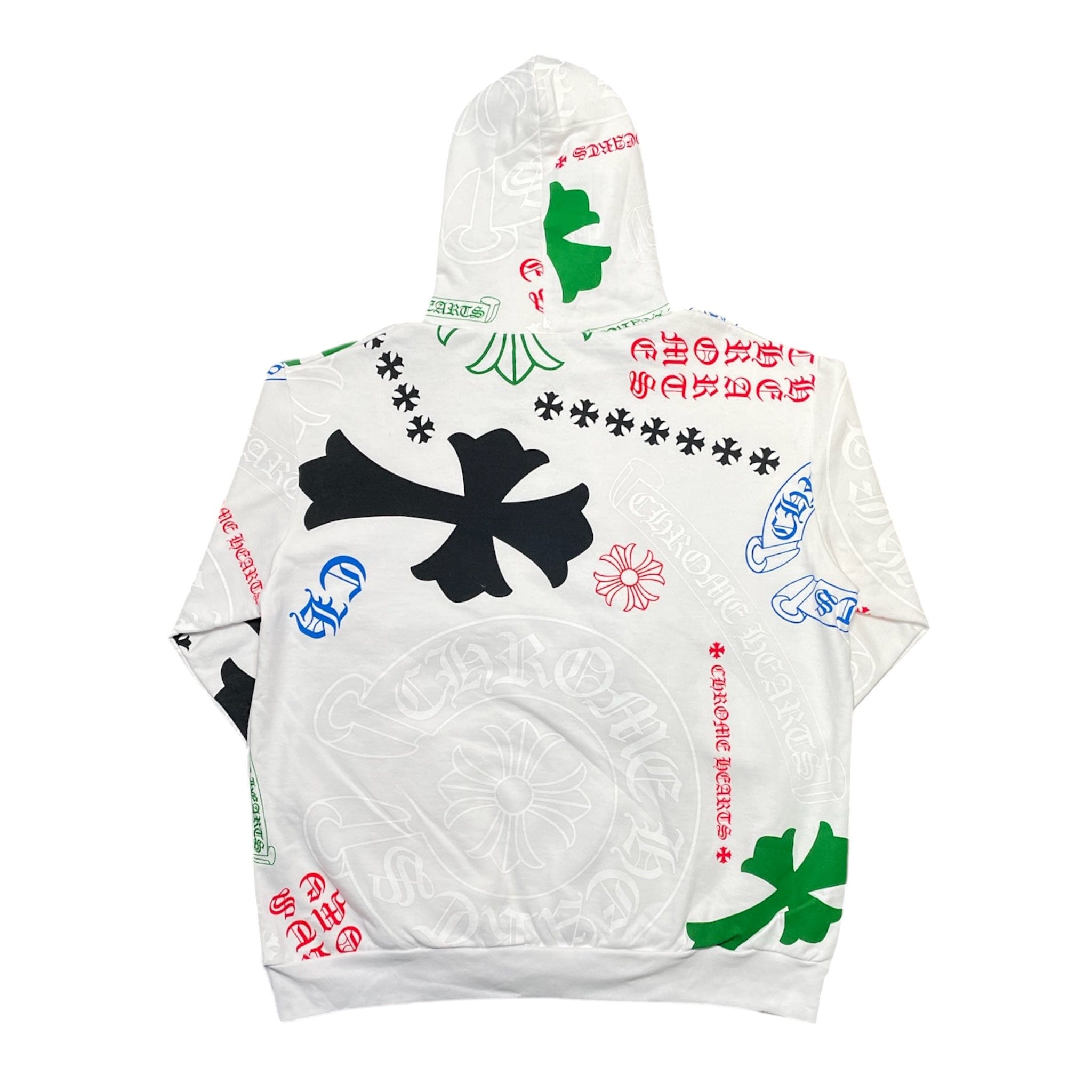 Chrome Hearts Stencil Logo Hooded Sweatshirt White Multi