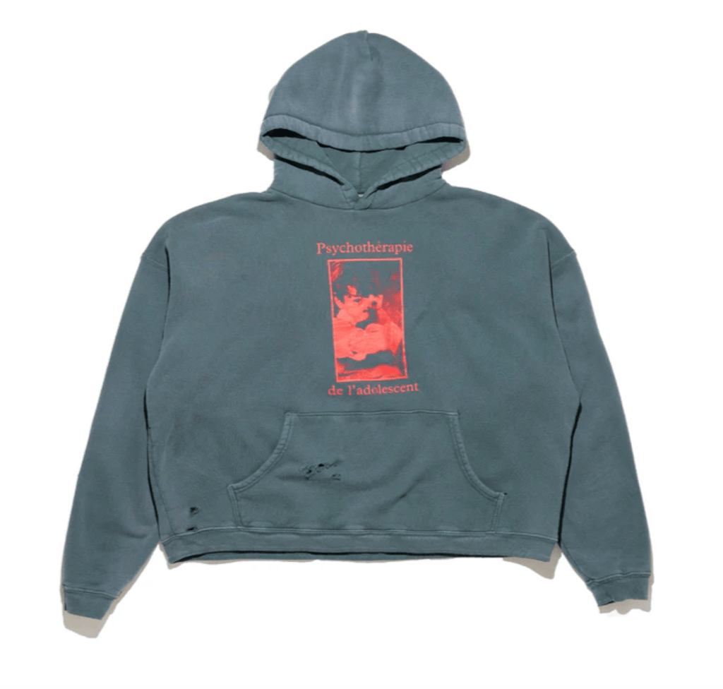 Enfants Riches Déprimés Psychotherapie De L'Adolescent Hooded Sweatshirt Antique Green Red