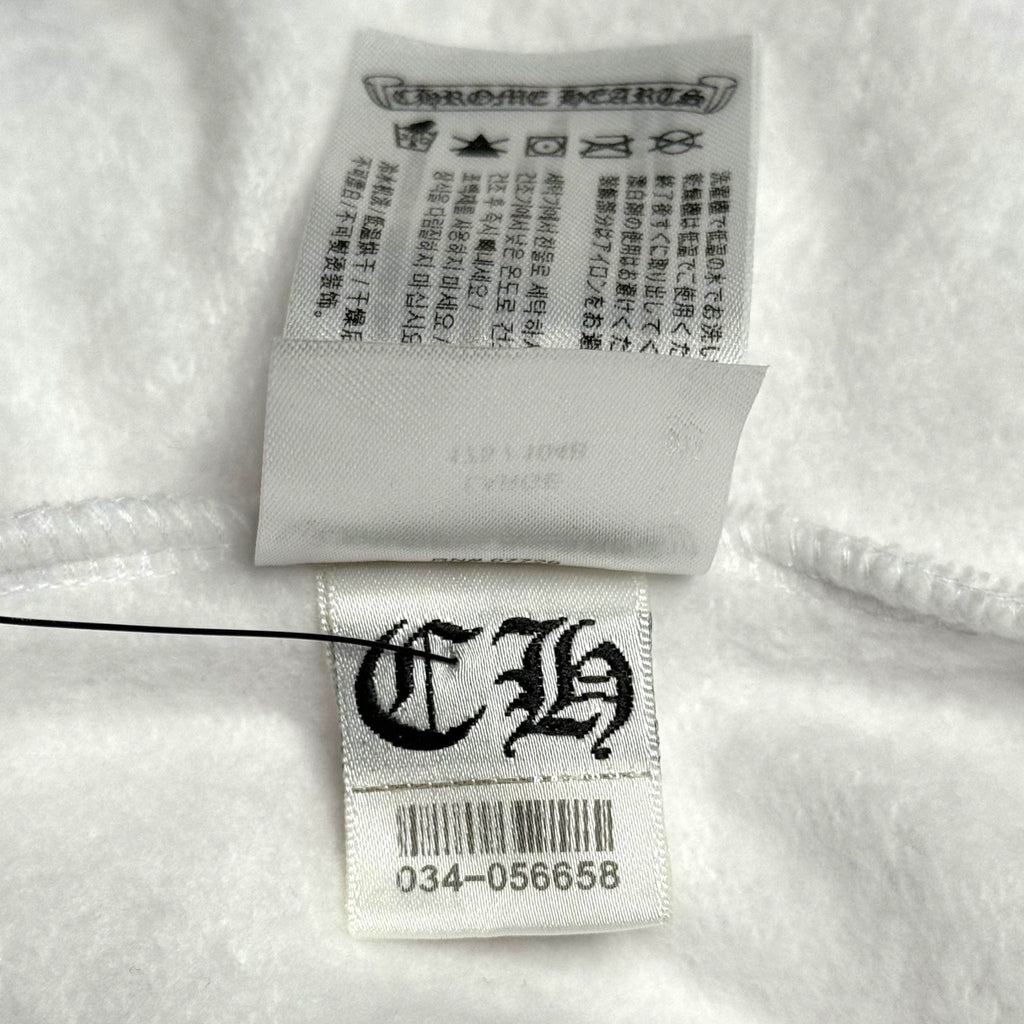 Chrome Hearts Horseshoe Floral Logo Hooded Sweatshirt White Pink