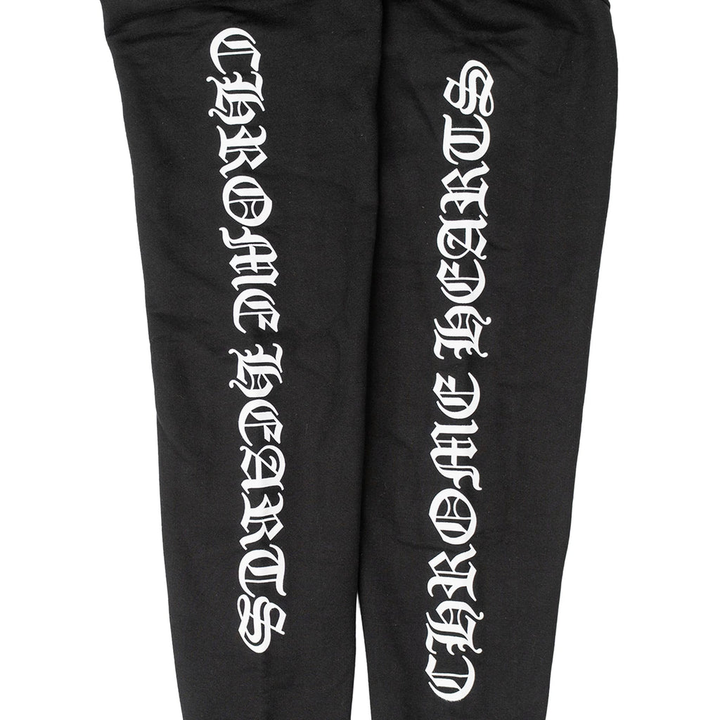 Chrome Hearts Scroll Logo Hooded Sweatshirt Black White