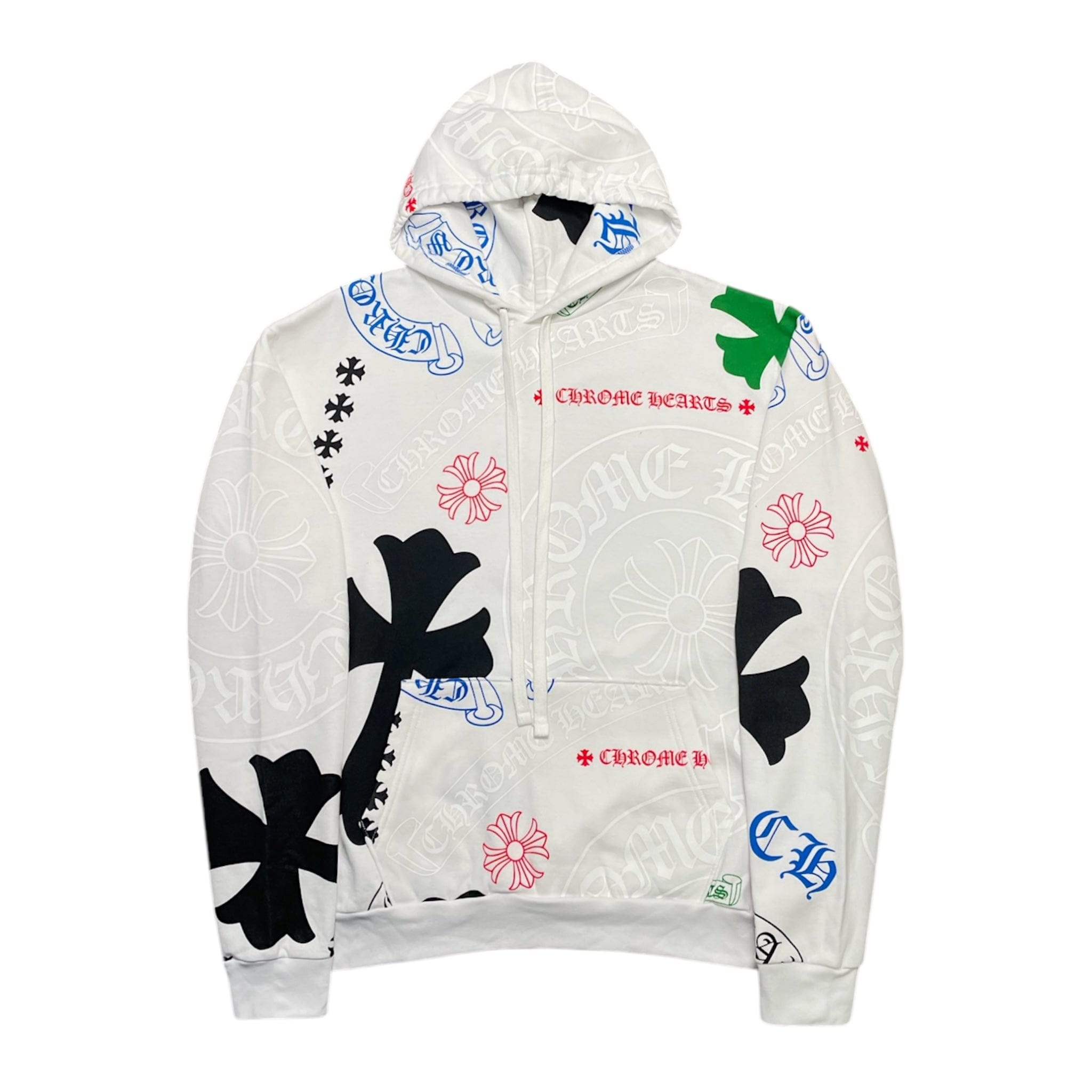 Chrome Hearts Stencil Logo Hooded Sweatshirt White Multi