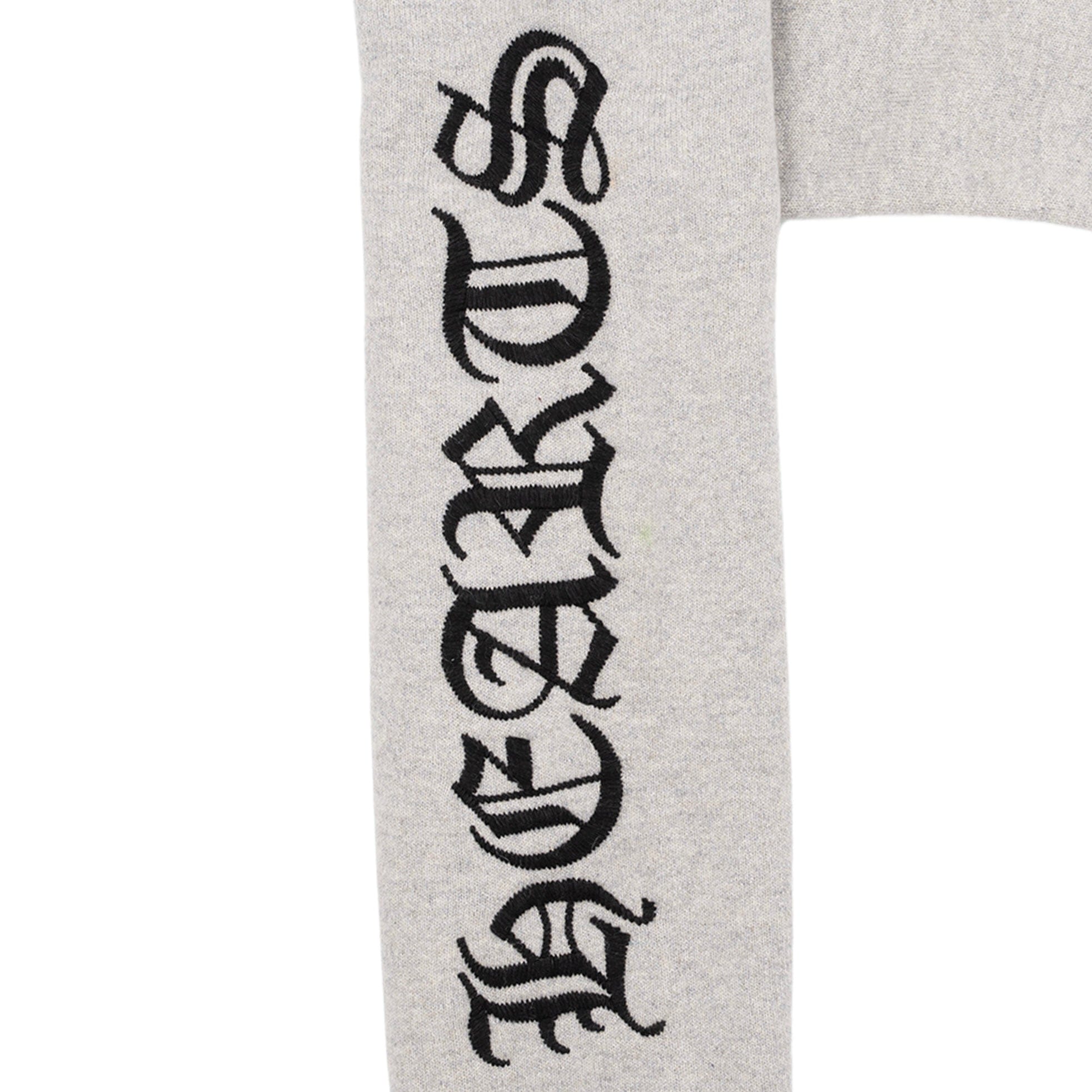 Chrome Hearts Life Sentence Embroidered Logo Cashmere Hooded Sweatshirt Grey Black