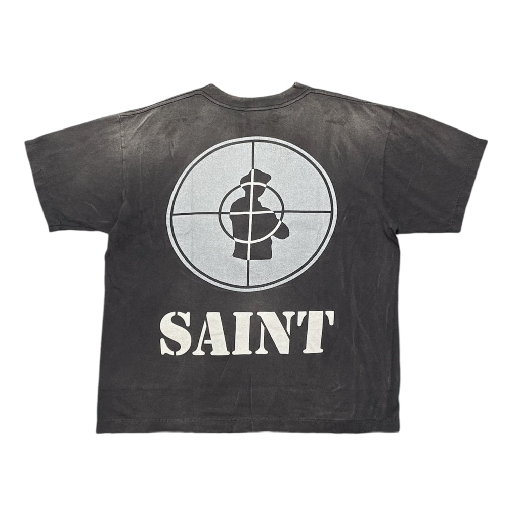 Saint Michael x Public Enemy Saint Enemy Logo Short Sleeve Tee Shirt Black White
