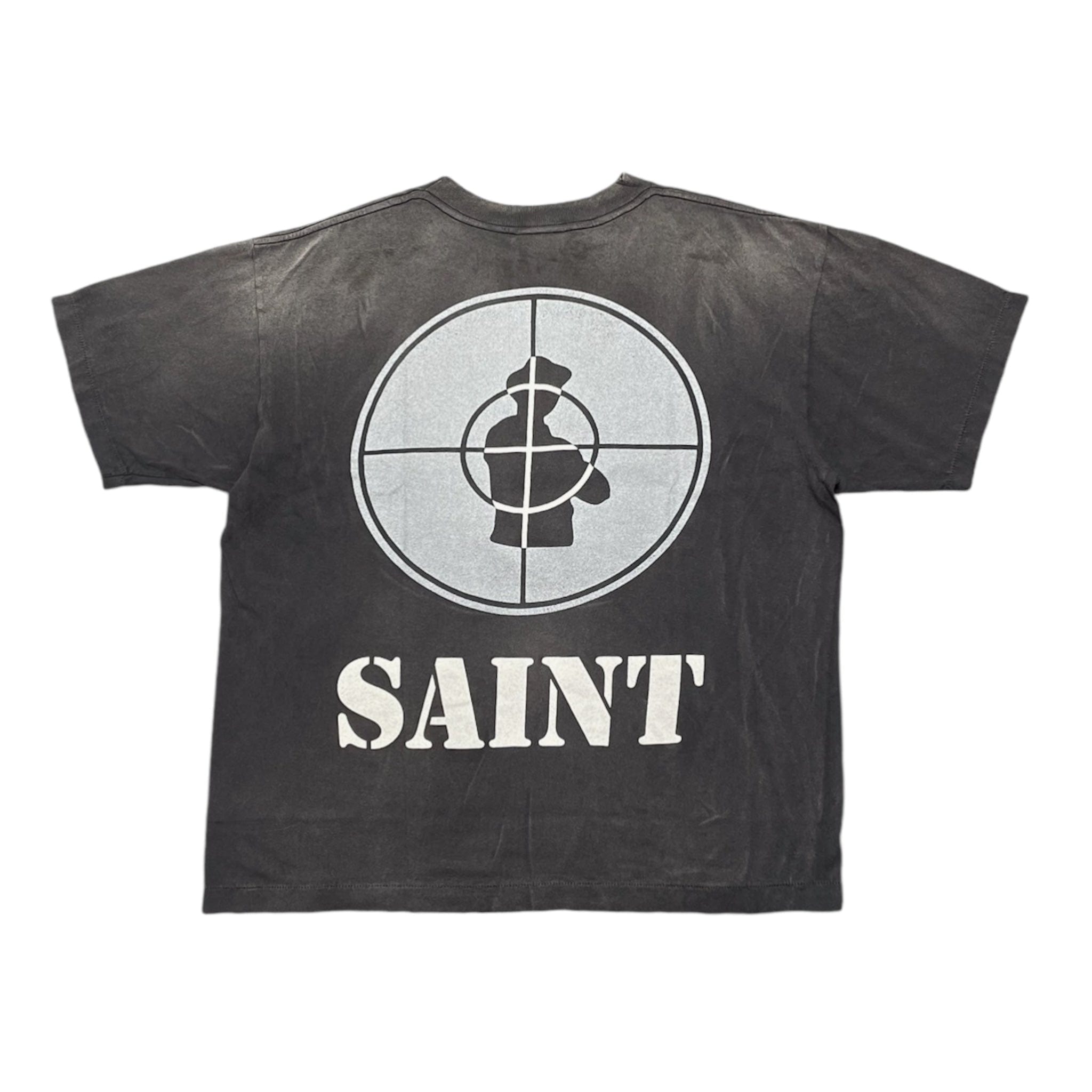 Saint Michael x Public Enemy Saint Enemy Logo Short Sleeve Tee Shirt Black White