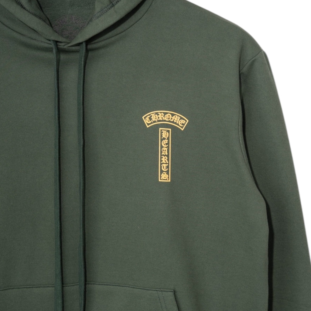 Chrome Hearts Shoulder Logo Hooded Sweatshirt Green Gold