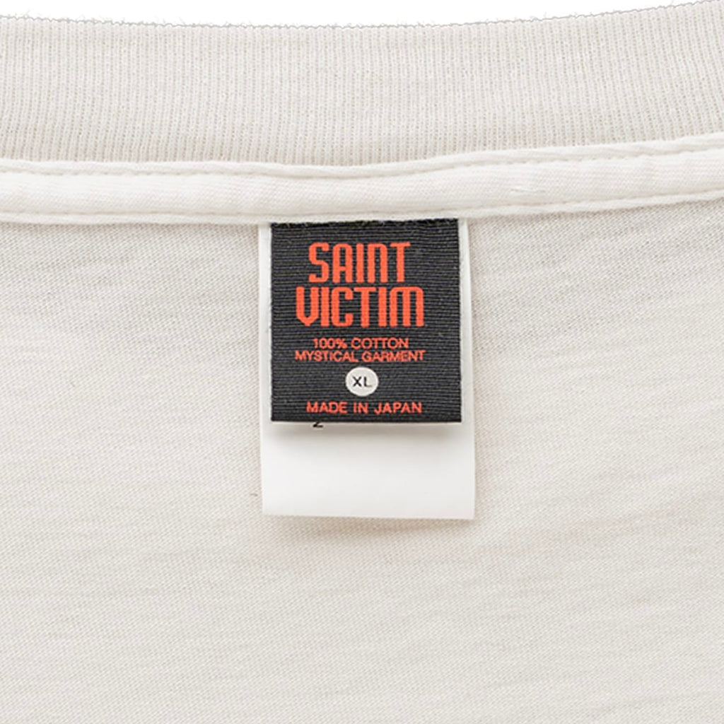 Saint Michael Brain Logo Long Sleeve Tee Shirt White Multi