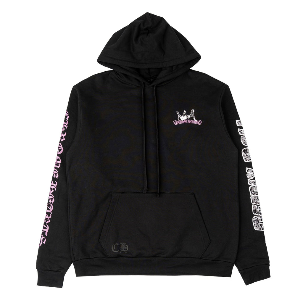 Chrome Hearts x Deadly Doll Online Exclusive Plus Logo Hooded Sweatshirt Black Pink Multi