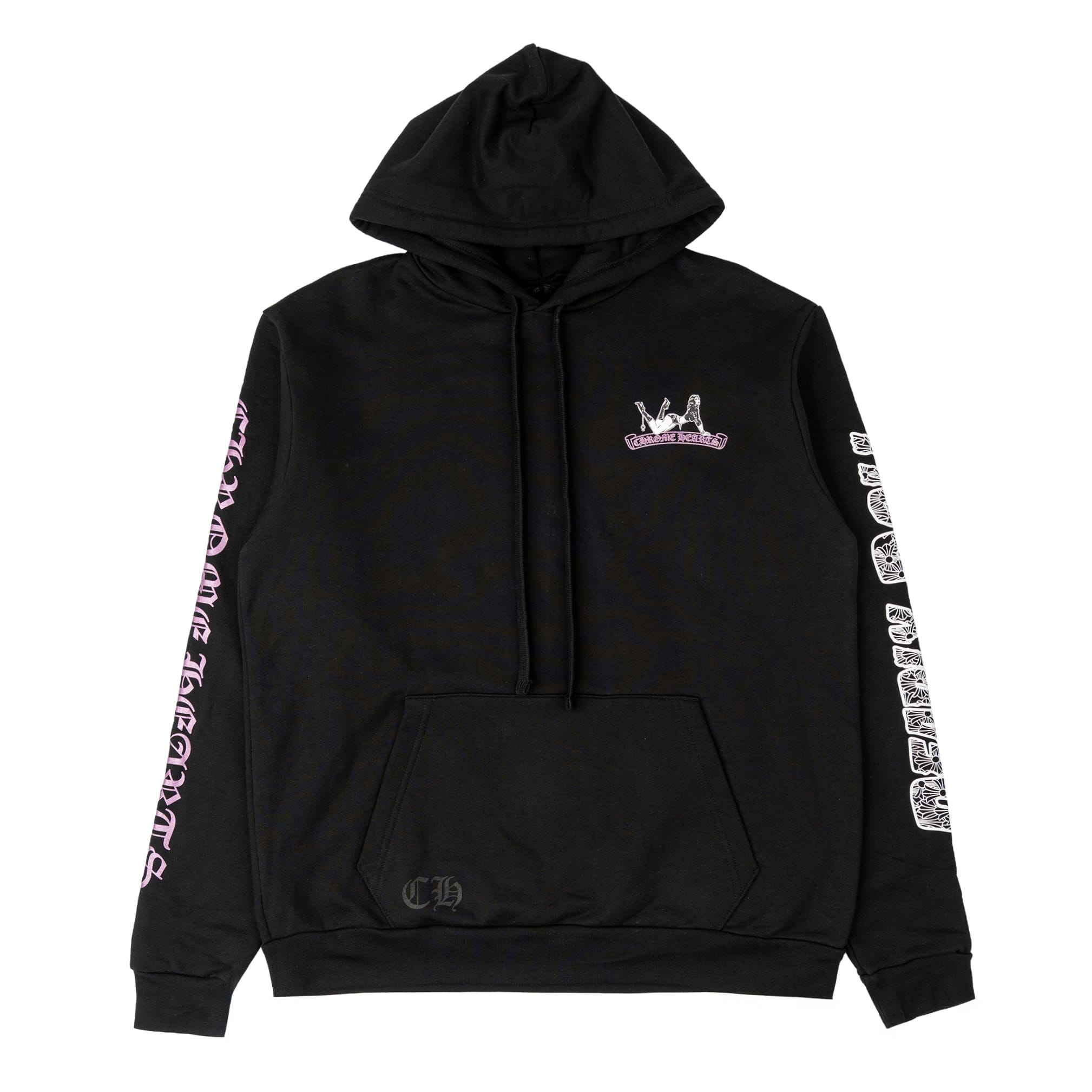 Chrome Hearts x Deadly Doll Online Exclusive Plus Logo Hooded Sweatshirt Black Pink Multi