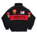 F1 Ferrari Embroidered Vintage Racing Jacket Black