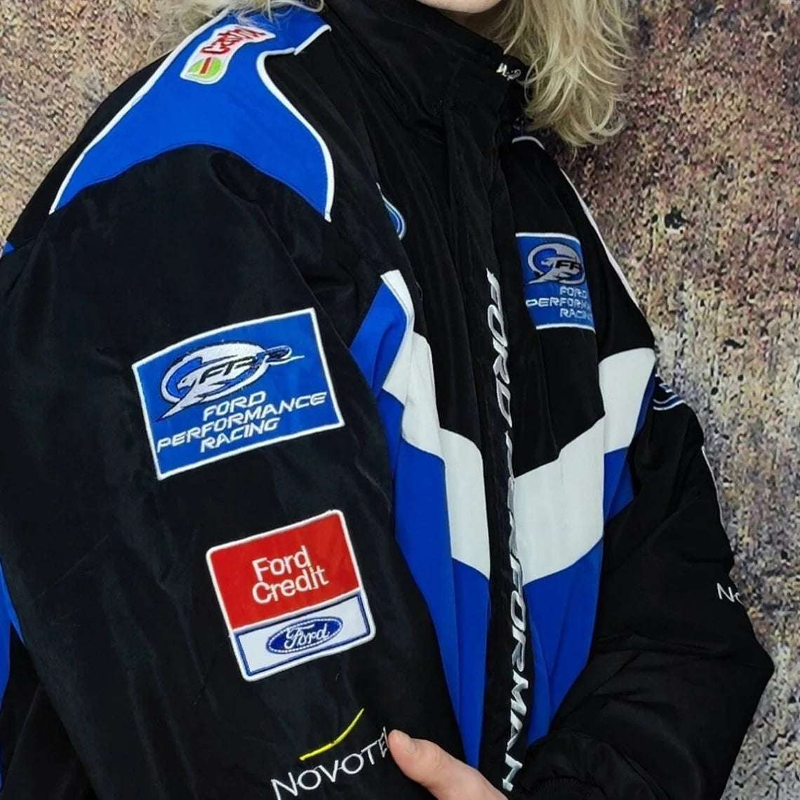 Ford GT Embroidered Vintage Racing Jacket Black