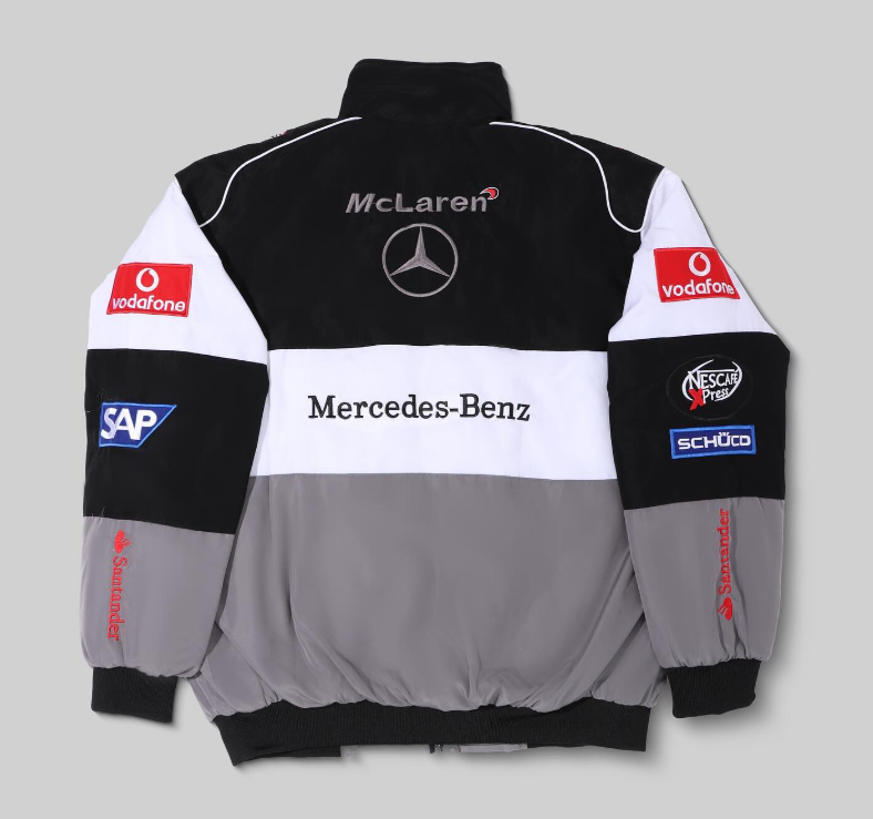 F1 Mercedes-McLaren Embroidered Vintage Racing Jacket