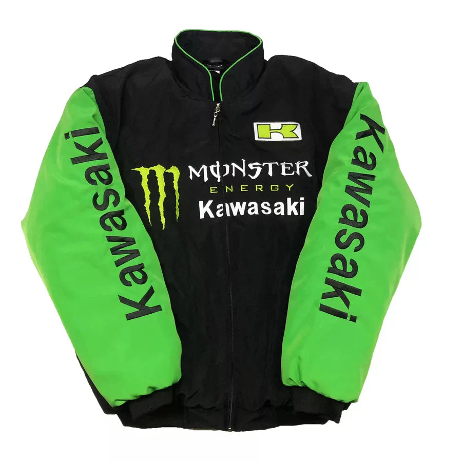 Monster Kawasaki Embroidered Vintage Racing Jacket