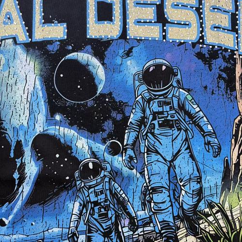 ROYAL DESERT Astronaut Vintage Black T‑Shirt