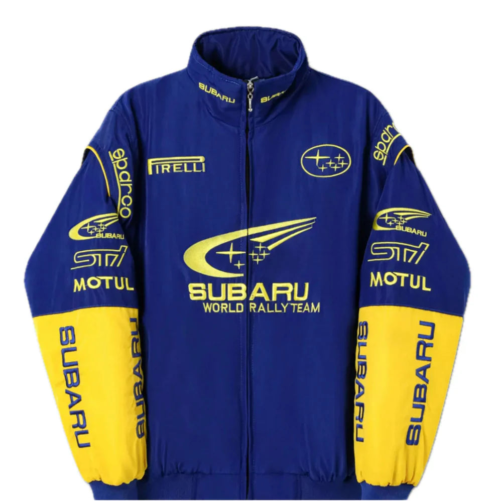 Subaru Rally Embroidered Vintage Racing Jacket Blue